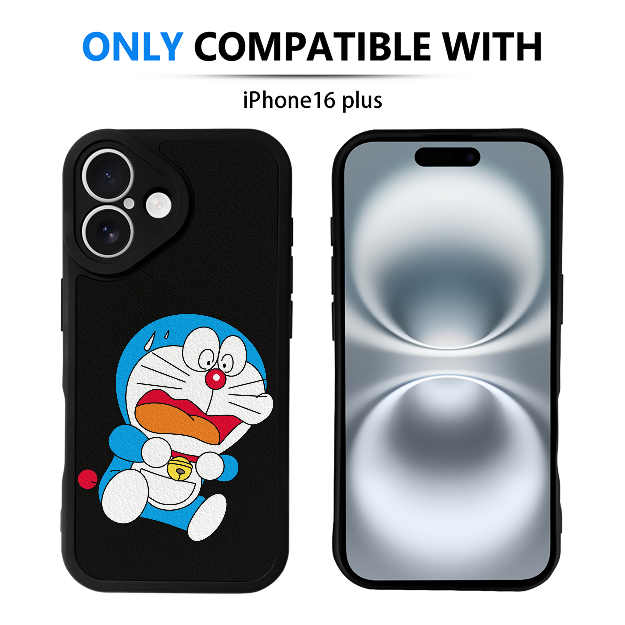 （画像用） ドラえもん Doraemon 【iPhone 16シリーズ対応】シリコンスマホケース（レザー調） 材質：シリコン